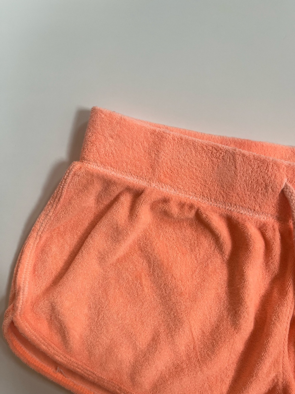Y2K Vintage PINK Victoria's Secret Orange Terrycloth Gold Dog Mini Micro Shorts - Picture 3 of 8